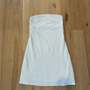Aritzia Wilfred Attention Strapless Mini Dress White Light Birch M